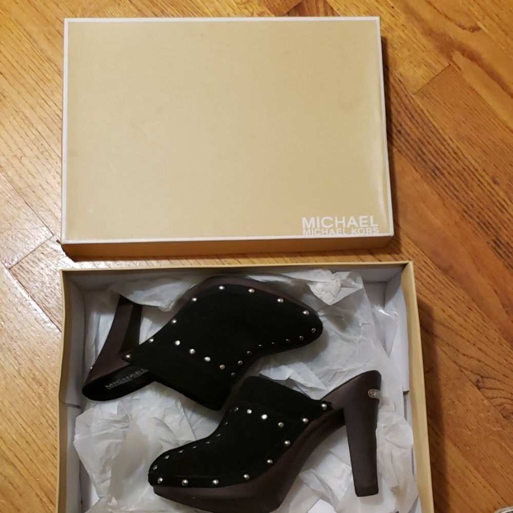 Michael Kors suede Astor high clog